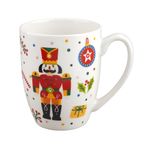 Set de Taza Navideña con Figurín Cascanueces Rojo 11.8 Oz