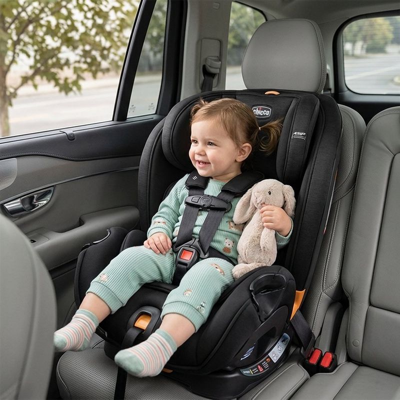 Silla para Auto OneFit LX ClearTex All-in-One con Arnés Ajustable Color Obsidiana