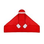 Frazada Infantil con Capucha de Santa Navideño Tela Suave con Guantes Integrados Rojo