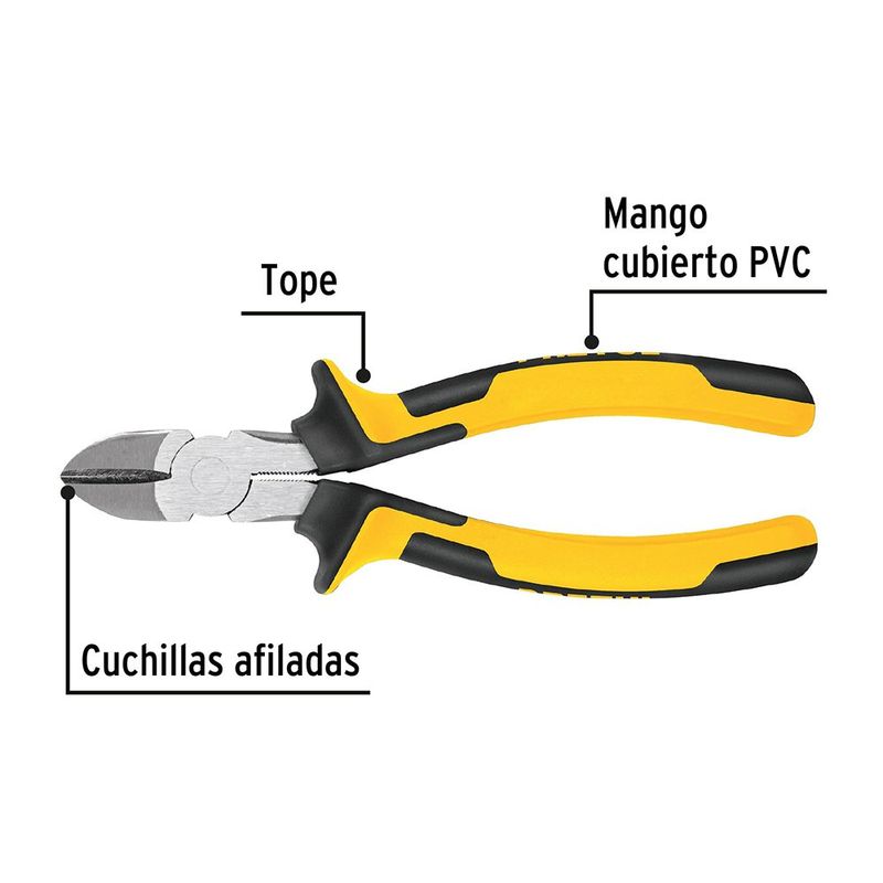 Pinza de Corte Diagonal con Mango Comfort Grip de 8 Plg