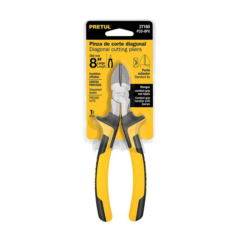 Pinza de Corte Diagonal con Mango Comfort Grip de 8 Plg
