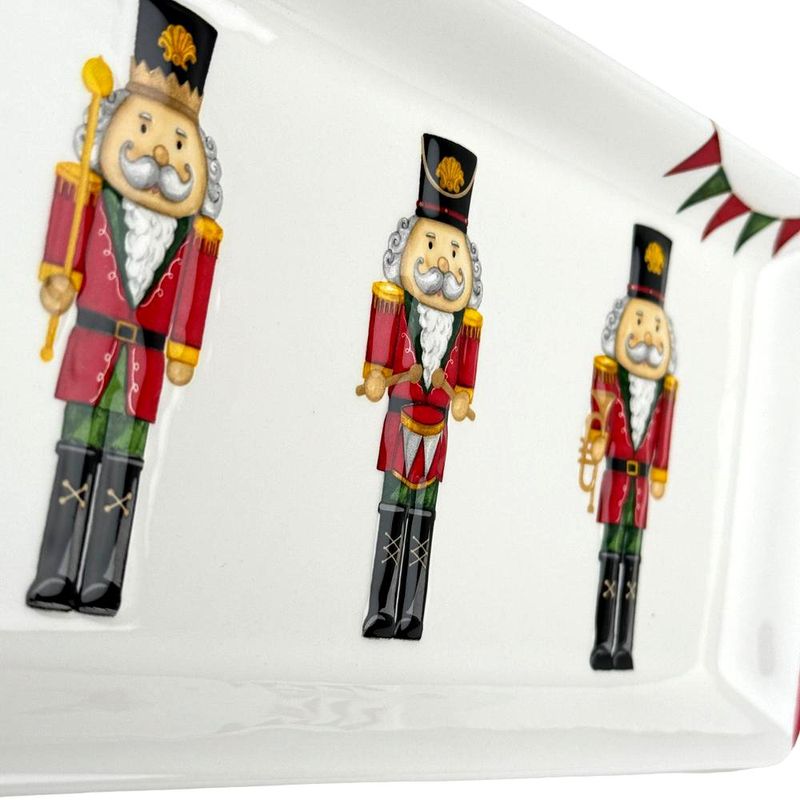 Bandeja Rectangular Navideña con Diseño de Cascanueces