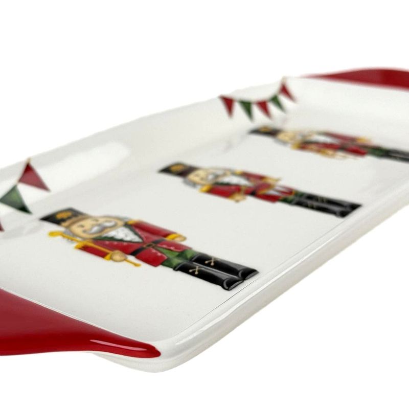 Bandeja Rectangular Navideña con Diseño de Cascanueces