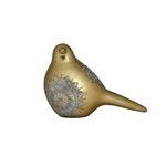 Pajarito Decorativo Dorado con Detalles de Copos de Nieve 18 cm