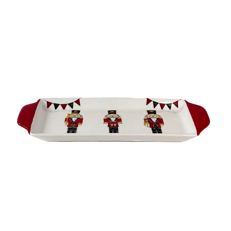 Bandeja Rectangular Navideña con Diseño de Cascanueces