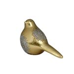 Pajarito Decorativo Dorado con Detalles de Copos de Nieve 18 cm