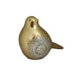 Pajarito Decorativo Dorado con Detalles de Copos de Nieve 18 cm