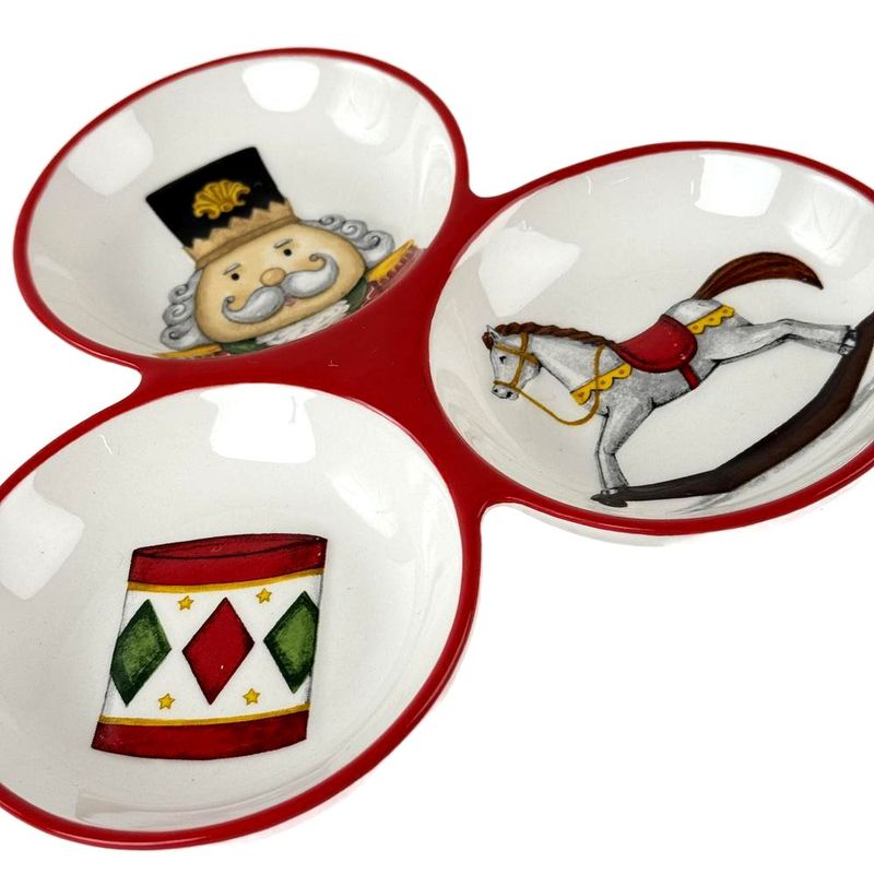 Boquitero Navideño de 3 Divisiones con Diseño de Cascanueces