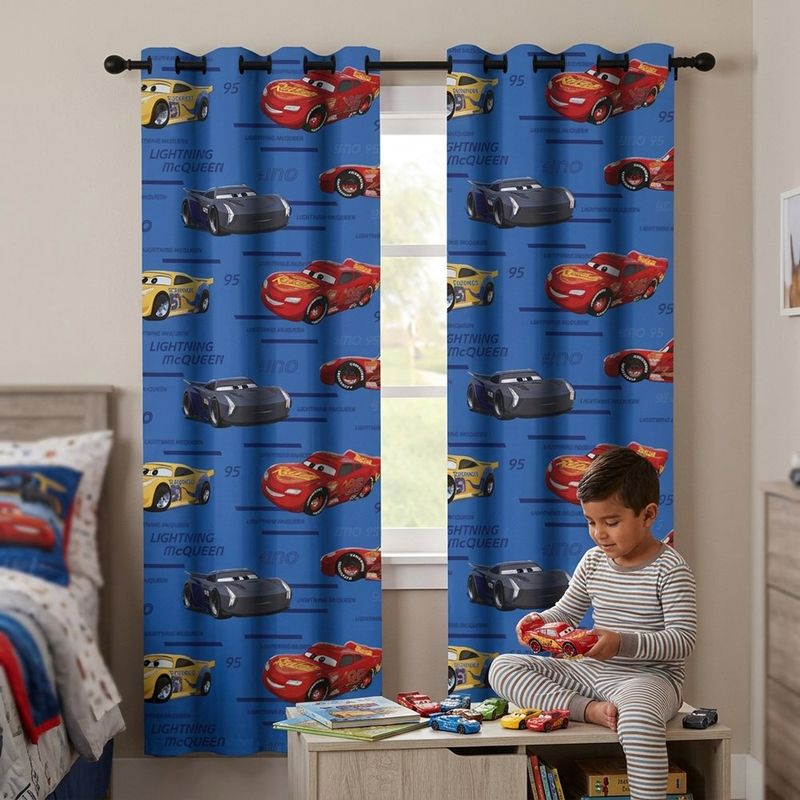 Cortina de Microfibra Disney Cars 140 x 213 cm para Habitación Infantil