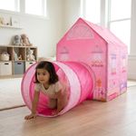 Casita Infantil con Túnel para Niñas Color Rosado
