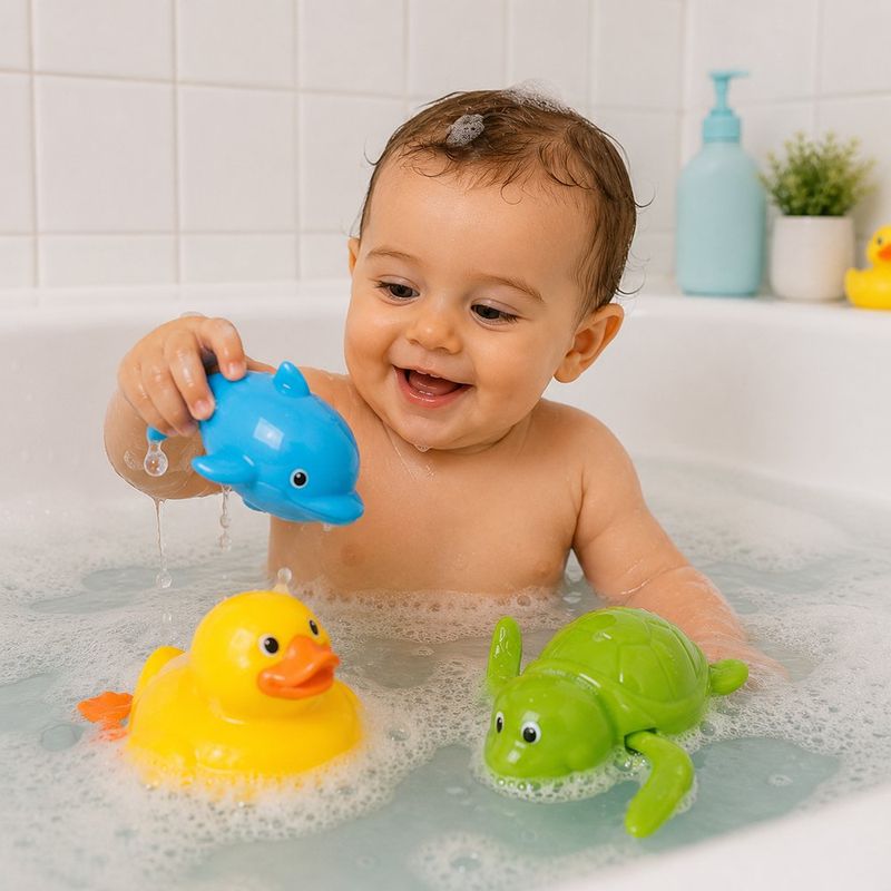 Juguete de Baño Animalito Splashy Flotante con Cuerda - Diseño Surtido