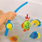 Set de 4 Juguetes para Baño Pesca con Caña y Peces Flotantes Multicolor