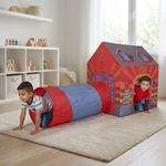 Casita Infantil con Túnel Diseño Bomberos