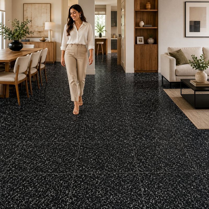 Piso Porcelanato Sublime Color Negro Pulido Rectificado de 60 x 60 cm en Caja de 1.44 m²
