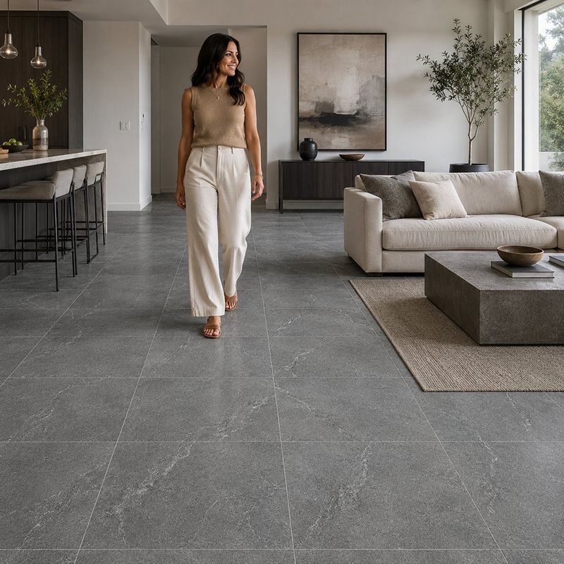 Piso Gres Gaia Color Negro Mate Rectificado de 60 x 60 cm en Caja de 1.44 m²