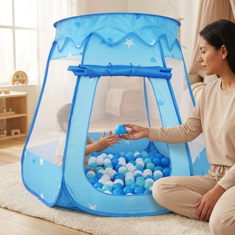 Carpa Infantil con Pelotas Color Celeste