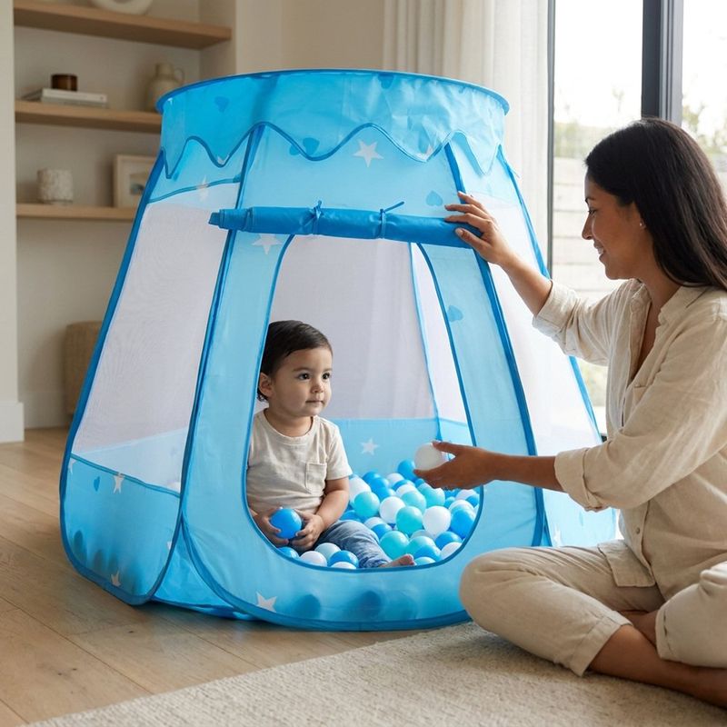 Carpa Infantil con Pelotas Color Celeste