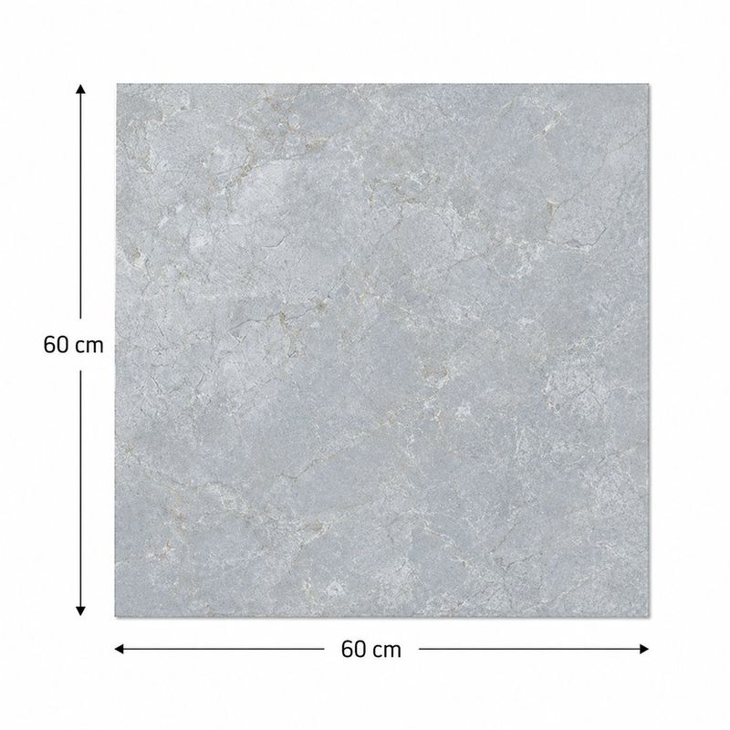 Piso Porcelanato Faro Color Gris Pulido Rectificado de 60 x 60 cm en Caja de 1.44 m²