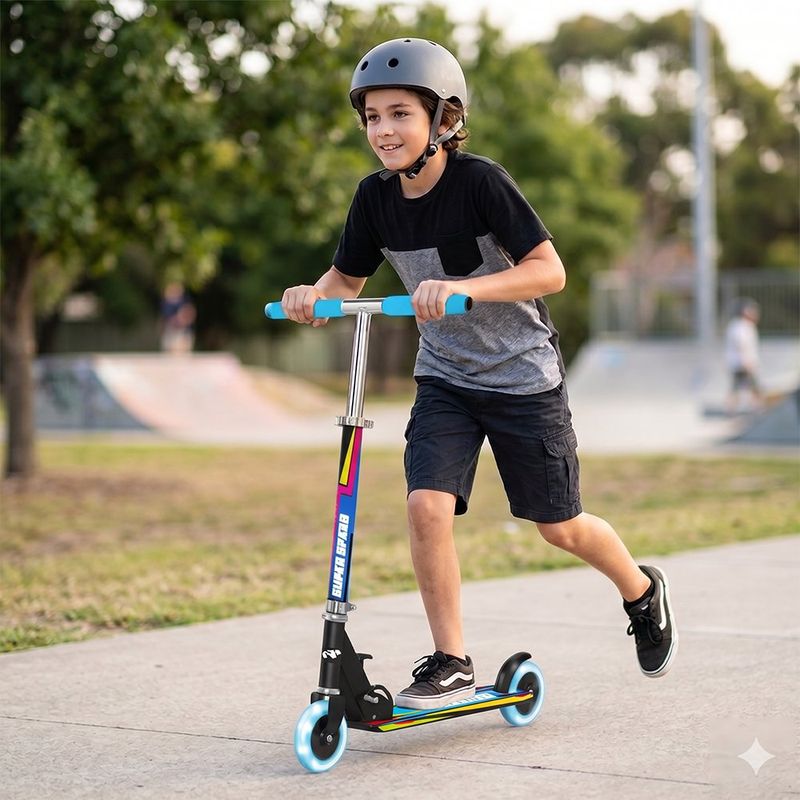 Scooter Infantil de 2 Ruedas con Luces Color Azul