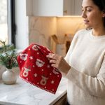 Toalla de Manos Navideña Diseño Papá Noel Roja