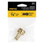 Conector Sencillo de Latón para Manguera 1/2 Plg Macho con Sello Antifugas