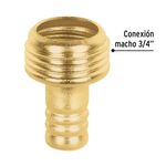 Conector Sencillo de Latón para Manguera 1/2 Plg Macho con Sello Antifugas