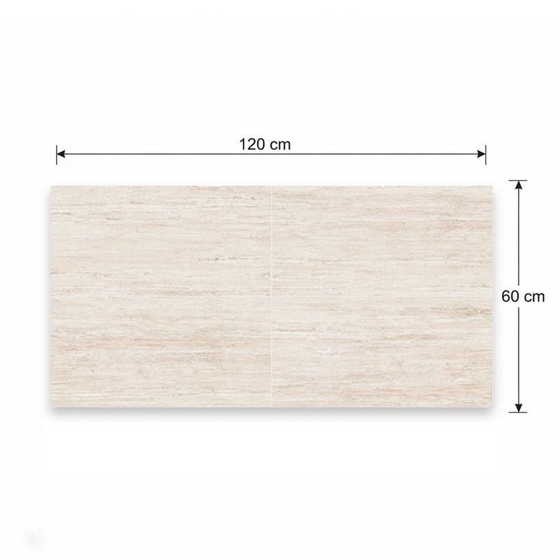 Piso Porcelanato Travertino Color Beige Mate Rectificado de 60 x 120 cm en Caja de 2.16 m²