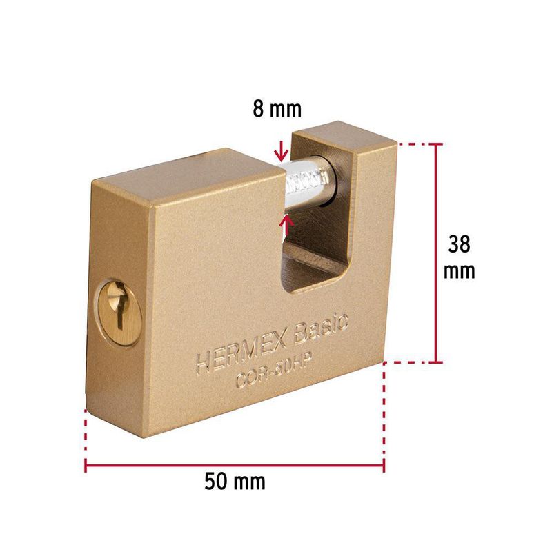 Candado Antipalanca Básico para Persiana Alta Seguridad de 50 mm