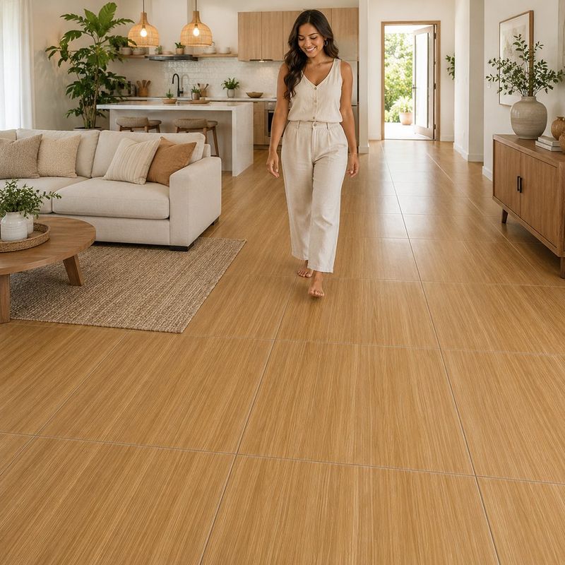 Piso Gres Alba Tabaco Acabado Pulido y Rectificado Color Café de 60 x 60 cm en Caja de 1.44 m²