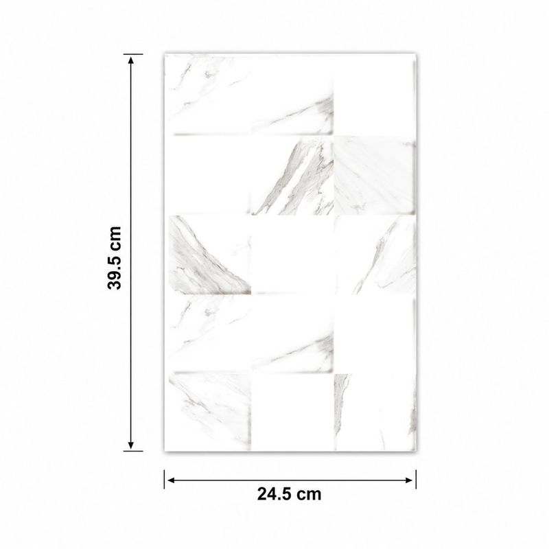 Muro Cerámico Carrara Acabado Brillante Color Blanco de 24.5 x 39.5 cm en Caja de 1.5 m²