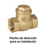 Válvula Check Horizontal de Latón 1 plg para Agua, Aceite y Gas WOG