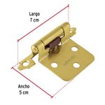 Bolsa con 2 Bisagras Parche de 7 cm Latonadas para Gabinetes y Muebles