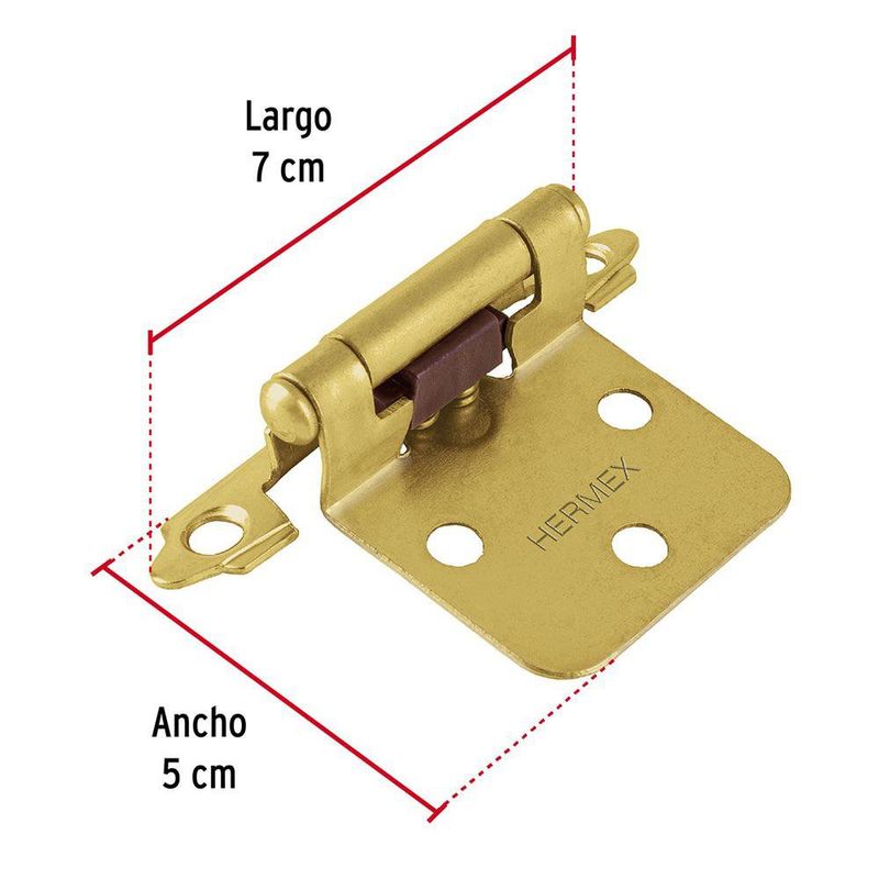 Bolsa con 2 Bisagras Parche de 7 cm Latonadas para Gabinetes y Muebles