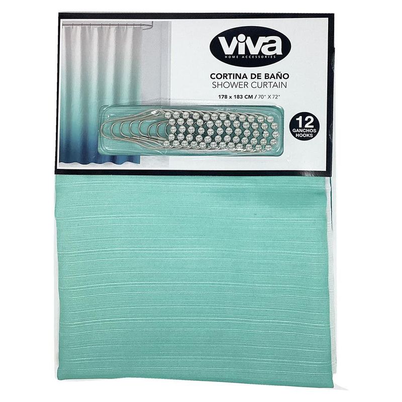 Cortina de Baño 183 x 178 cm Color Aqua