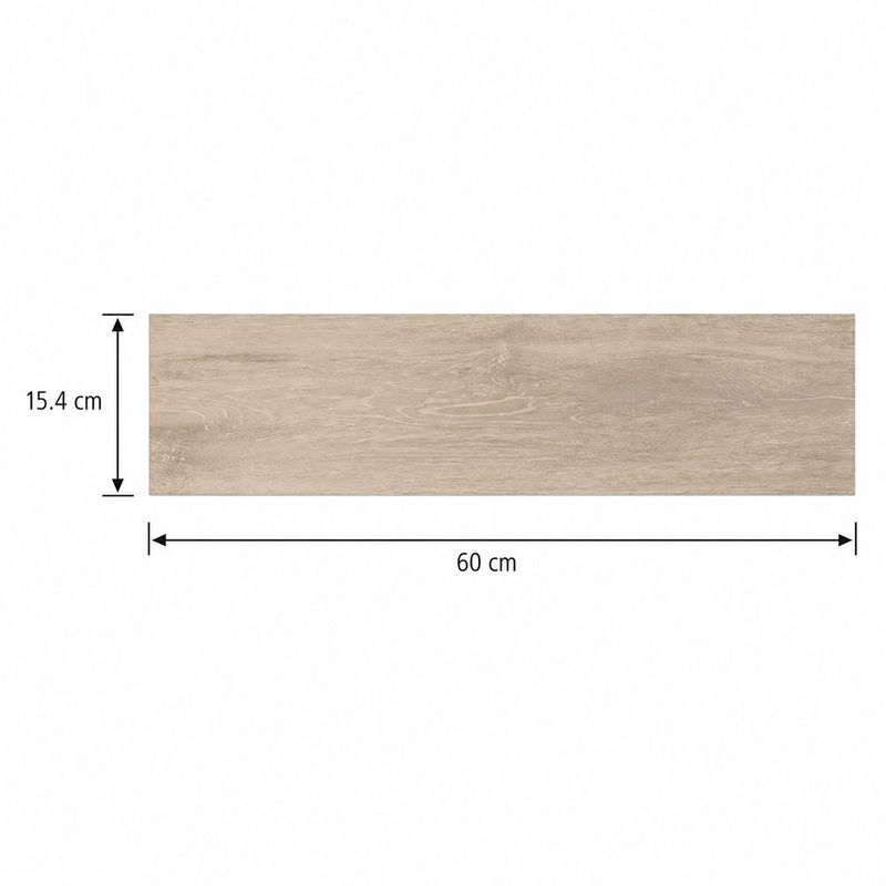 Piso Cerámico Forest Acabado Mate Color Beige de 15.4 x 60 cm en Caja de 1.56 m²