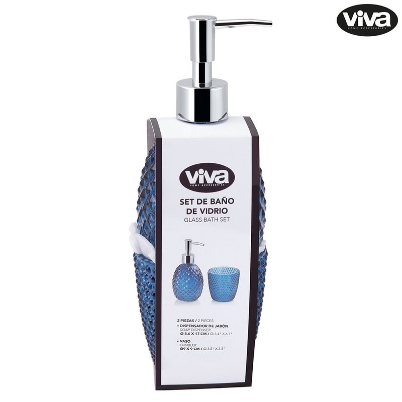 Set de 2 Piezas para Baño con Dispensador de Jabón y Vaso Porta Cepillos Colores Surtidos