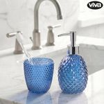 Set de 2 Piezas para Baño con Dispensador de Jabón y Vaso Porta Cepillos Colores Surtidos