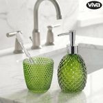 Set de 2 Piezas para Baño con Dispensador de Jabón y Vaso Porta Cepillos Colores Surtidos