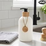 Dispensador de Jabón Líquido de Cerámica Diseño Decorativo Acanalado Presentación Surtida