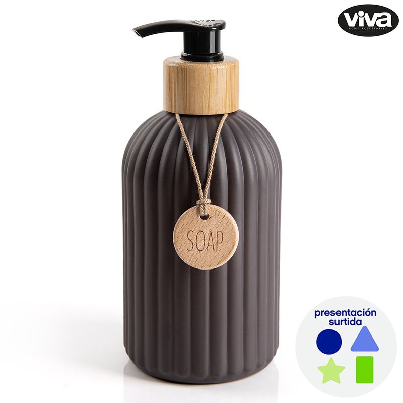 Dispensador de Jabón Líquido de Cerámica Diseño Decorativo Acanalado Presentación Surtida
