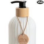 Dispensador de Jabón Líquido de Cerámica Diseño Decorativo Acanalado Presentación Surtida
