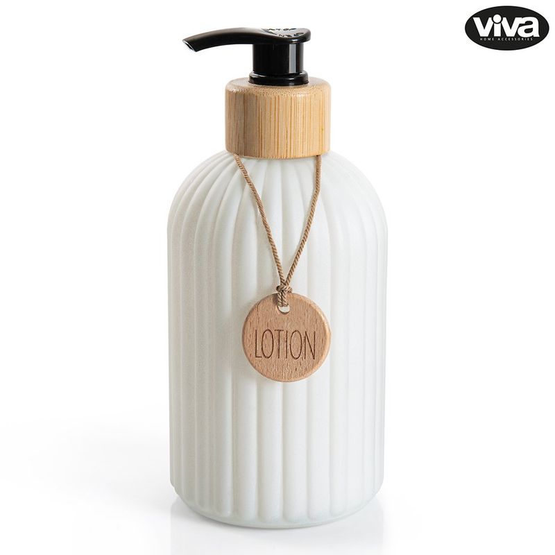 Dispensador de Jabón Líquido de Cerámica Diseño Decorativo Acanalado Presentación Surtida