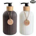 Dispensador de Jabón Líquido de Cerámica Diseño Decorativo Acanalado Presentación Surtida
