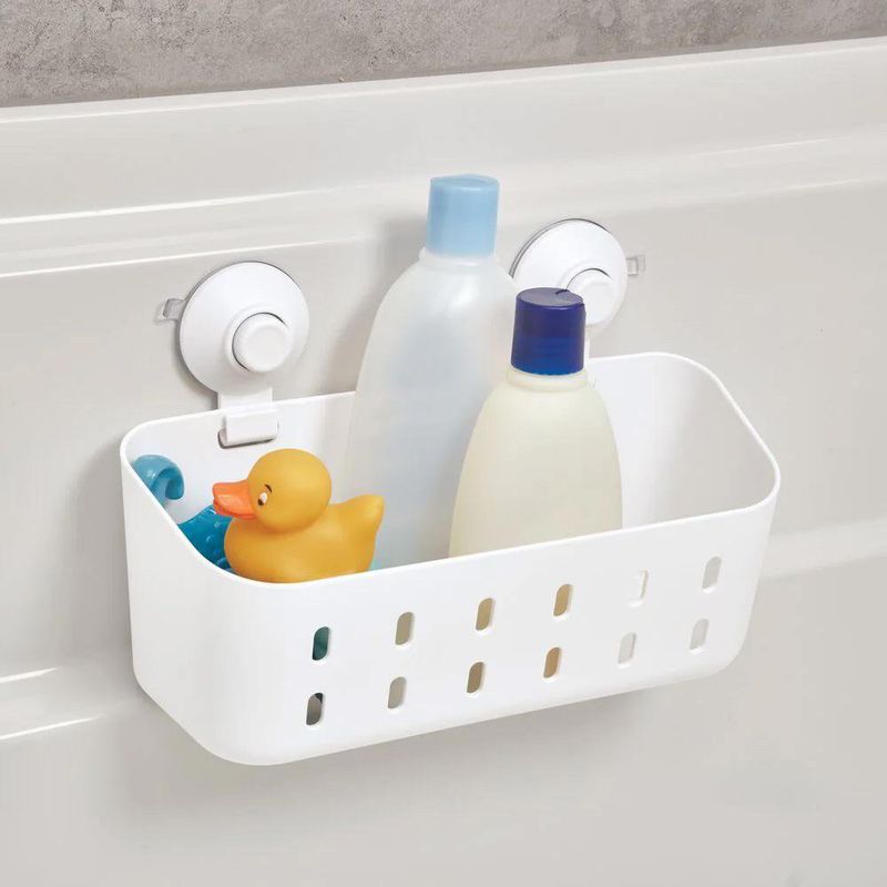 Canasta Organizadora de Plástico con Succión Color Blanco