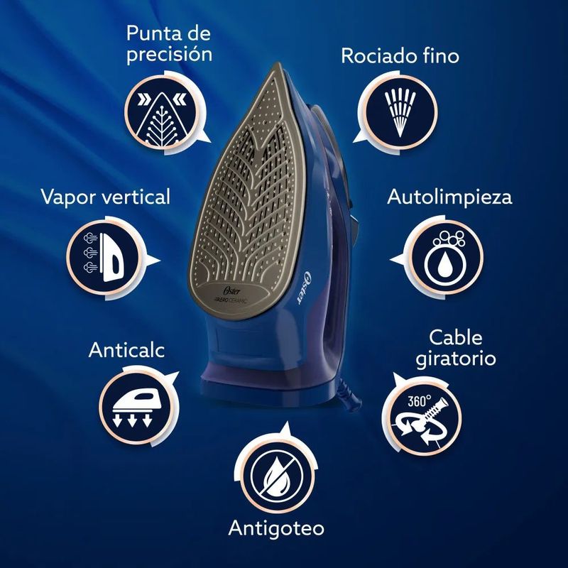 Plancha de Vapor AeroGlide S7200 con Suela Aeroceramic Color Azul
