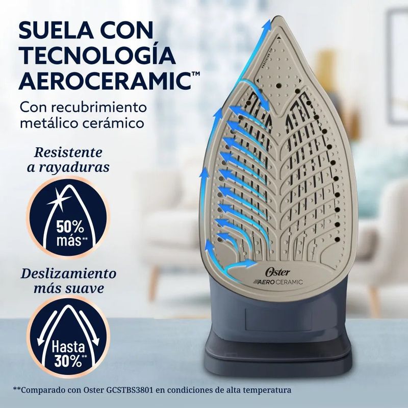 Plancha de Vapor AeroGlide S7200 con Suela Aeroceramic Color Negro