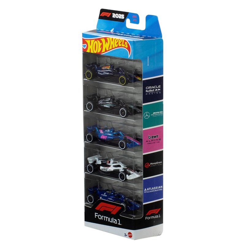Hot Wheels Formula 1 Set de 5 Vehículos en Presentación Surtida