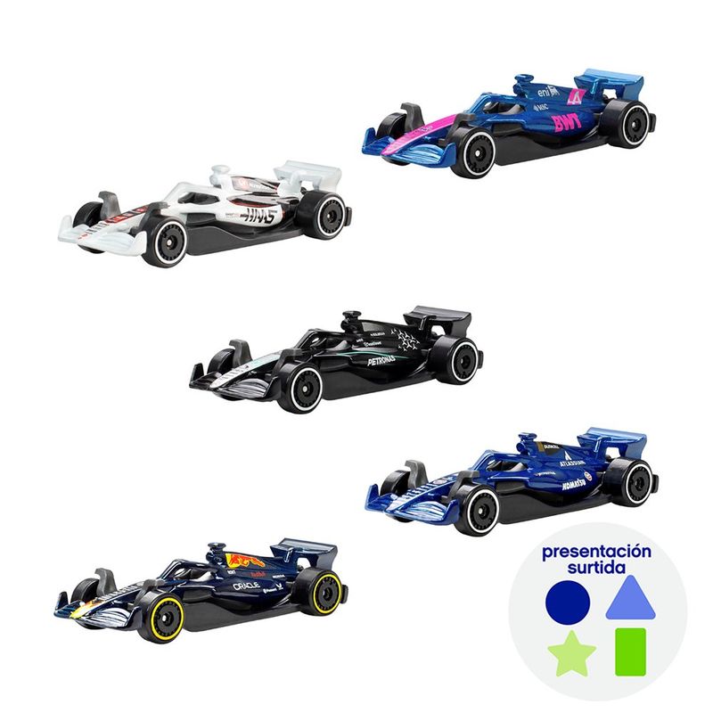 Hot Wheels Formula 1 Set de 5 Vehículos en Presentación Surtida
