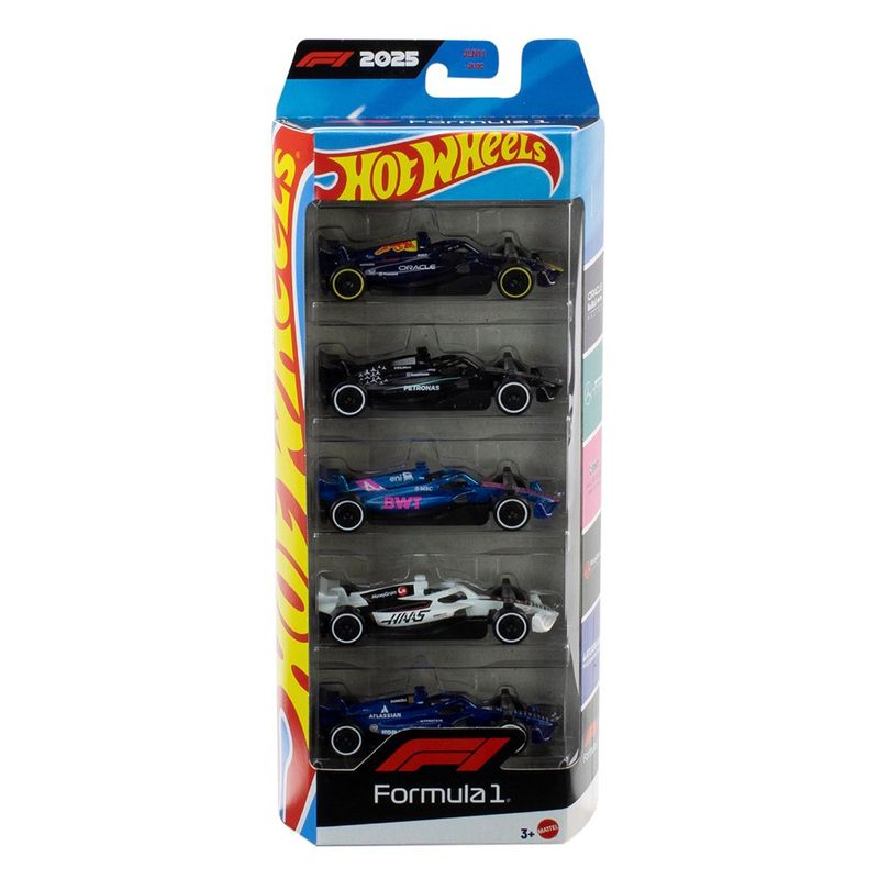 Hot Wheels Formula 1 Set de 5 Vehículos en Presentación Surtida