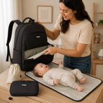 Pañalera Mochila con Cambiador Portátil y Compartimentos Organizadores